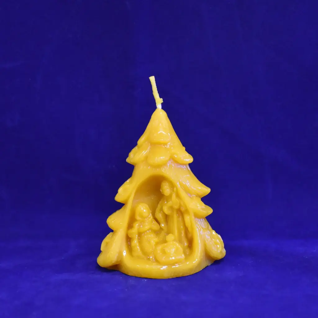 Bienenwachskerze 10cm (Motiv Krippe)