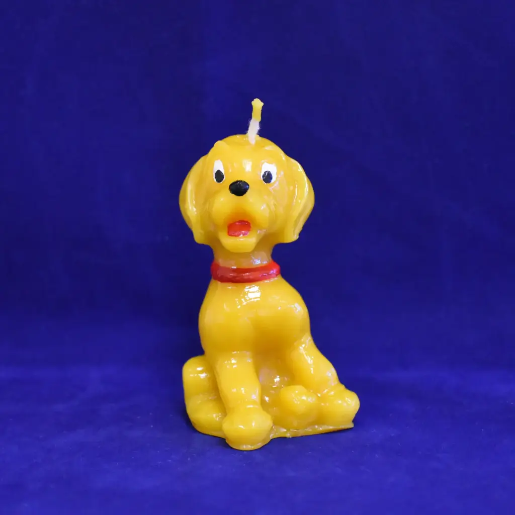 Bienenwachskerze 10 cm (Motiv Hund) 