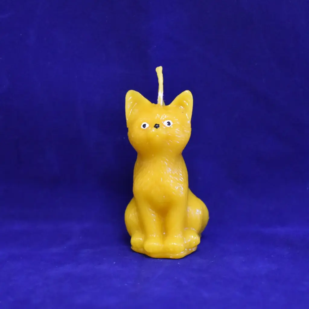 Bienenwachskerze 9 cm (Motiv Katze)  